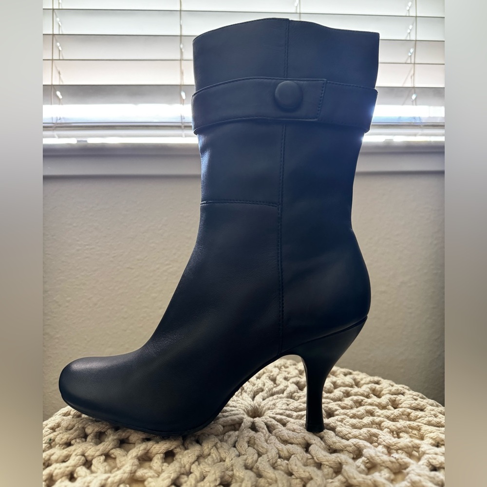 Kenneth Cole Black Heeled Boots Stiletto Style